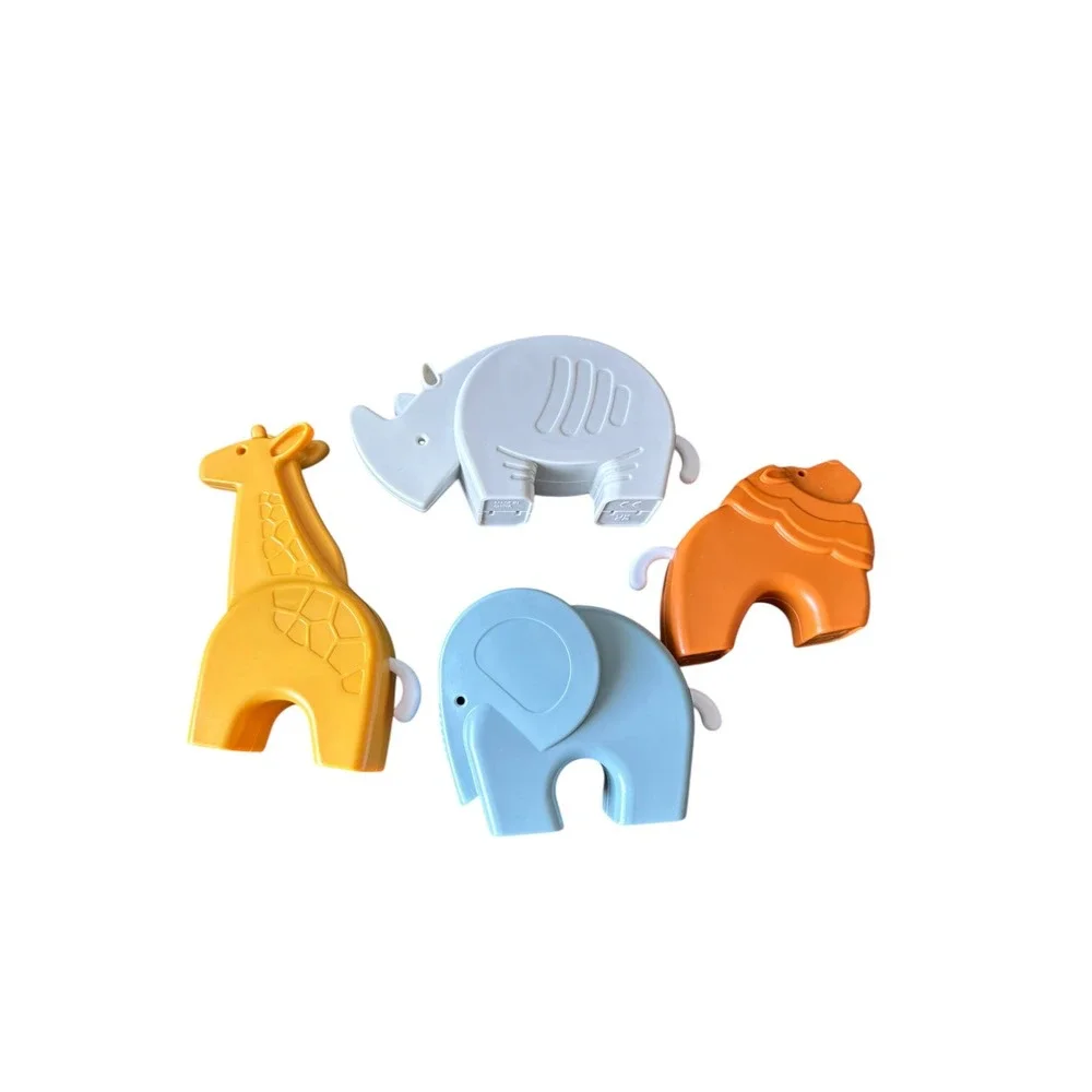 Halilit Animal‎ Rattle Set Elephant Giraffe Rhino Lion Baby Sensory Montessori